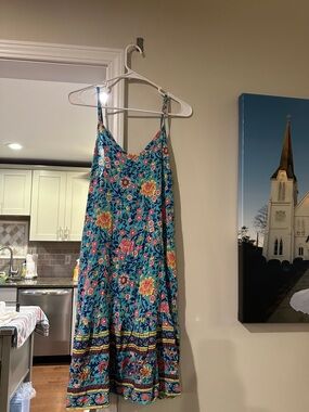 Floral dress in Teal & Coral